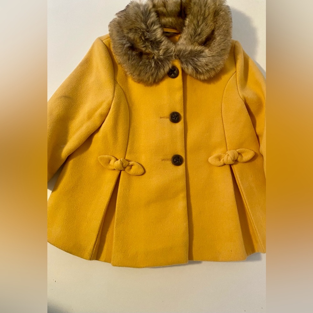 Little Girl Winter Coat with Faux Fur Collar